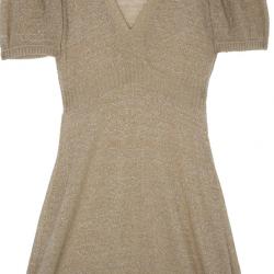 Pre Owned Pinko Gold Knit Dress S