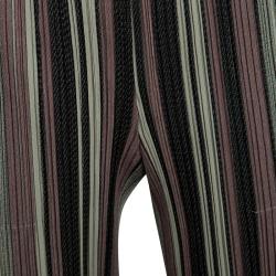 Pleats Please By Issey Miyake Multicolor Striped Elasticized Waist Pants 3XS