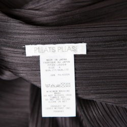 Pleats Please By Issey Miyake Black Plisse Open Front Jacket L