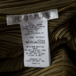 Pleats Please By Issey Miyake Leaf Green Plisse Open Front Long Jacket S