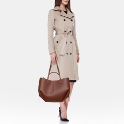 مملوكة مسبقًا Polene Cognac Brown Leather Cyme Tote