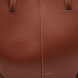 مملوكة مسبقًا Polene Cognac Brown Leather Cyme Tote