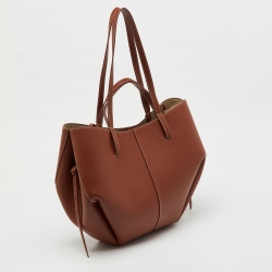 مملوكة مسبقًا Polene Cognac Brown Leather Cyme Tote