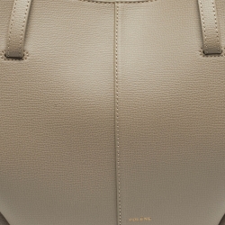 Pre Owned Polene Grey Leather Mini Cyme Tote