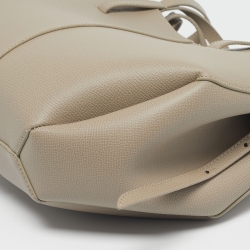 Pre Owned Polene Grey Leather Mini Cyme Tote