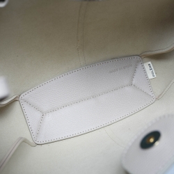 Pre Owned Polene Grey Leather Mini Cyme Tote