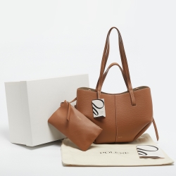 Pre Owned Polene Brown Leather Mini Cyme Tote