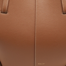 Pre Owned Polene Brown Leather Mini Cyme Tote