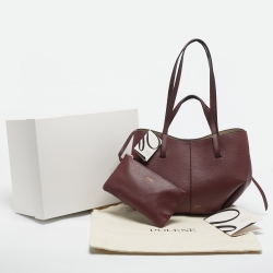 مملوكة مسبقًا Polene Burgundy Leather Mini Cyme Tote