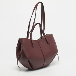 مملوكة مسبقًا Polene Burgundy Leather Mini Cyme Tote