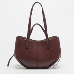 مملوكة مسبقًا Polene Burgundy Leather Mini Cyme Tote