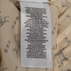 Pre Owned Polo Ralph Lauren Cream Horse Print Silk Tie-Neck Maxi Dress XS