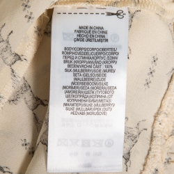 Pre Owned Polo Ralph Lauren Cream Horse Print Silk Tie-Neck Maxi Dress XS