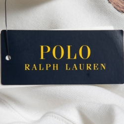 Pre Owned Polo Ralph Lauren White Cotton Polo Bear Sweatshirt S
