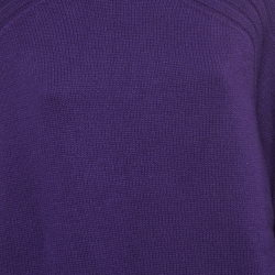 Pre Owned Polo Ralph Lauren Purple Wool Rib Knit Turtleneck Sweater L