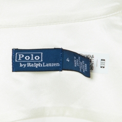 Pre Owned Polo Ralph Lauren Cream Silk Satin Buttoned Up Shirt S