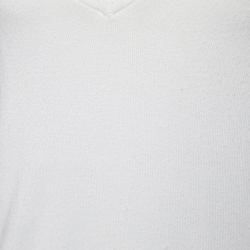 Pre Owned Polo Ralph Lauren White Cotton Knit V-Neck Jumper M