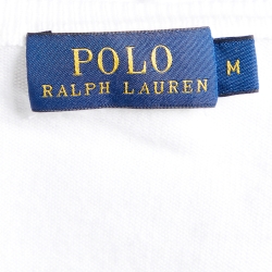 Pre Owned Polo Ralph Lauren White Cotton Knit V-Neck Jumper M