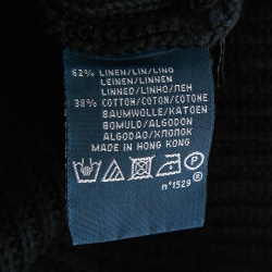 مملوكة مسبقًا Polo Ralph Lauren Black Linen & Cotton Turtleneck Cardigan M