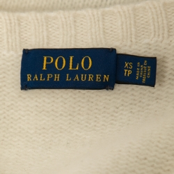 Pre Owned Polo Ralph Lauren Ivory Bear Wool Knit Sweater XS