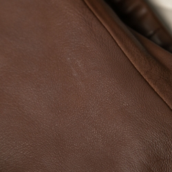 Pre Owned Polo Ralph Lauren Brown Leather Zip-Up Jacket M