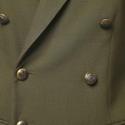 مملوكة مسبقًا Polo Ralph Lauren Olive Green Wool Double Breasted Blazer XS