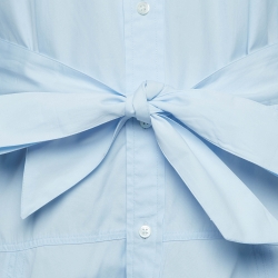 Pre Owned Polo Ralph Lauren Light Blue Cotton Belted Dress M