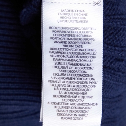 Pre Owned Polo Ralph Lauren Navy Blue Cable Knit Button Front Cardigan M
