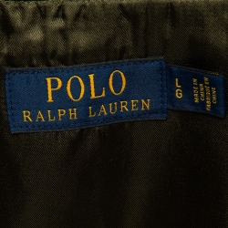 Pre Owned Polo Ralph Lauren Green Satin Bomber Jacket L