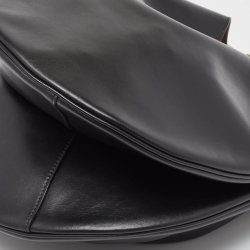 Pre Owned Polo Ralph Lauren Black Leather ID Flap Hobo