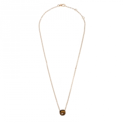 Pomellato Nudo Citrine Quartz 18k Rose Gold Pendant Chain Necklace