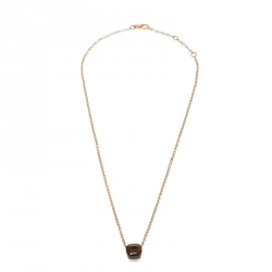 Pomellato Nudo Citrine Quartz 18k Rose Gold Pendant Chain Necklace