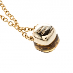 Pomellato Nudo Citrine Quartz 18k Rose Gold Pendant Chain Necklace