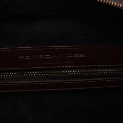 Pre Owned Porsche Design Brown Leather Medium Twin Satchel