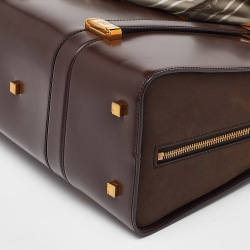 Pre Owned Porsche Design Brown Leather Medium Twin Satchel