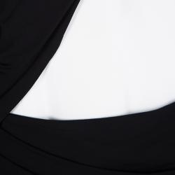 Prabal Gurung Monochrome Draped One Shoulder Gown L