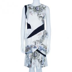Prabal Gurung Sleeveless Printed Ruched Dress S