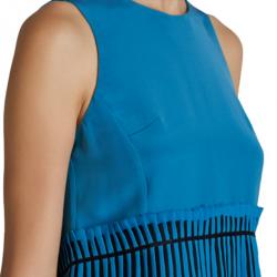 مملوكة مسبقًا Prabal Gurung Blue Sleeveless Peplum-Detailed Top S