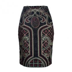 مملوكة مسبقًا Prabal Gurung Metallic Detail Embroidery Pencil Skirt US 8