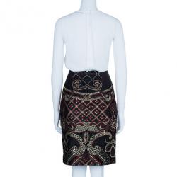 مم لوكة مسبقًا Prabal Gurung Metallic Detail Embroidery Pencil Skirt US 8