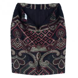 مملوكة مسبقًا Prabal Gurung Metallic Detail Embroidery Pencil Skirt US 8