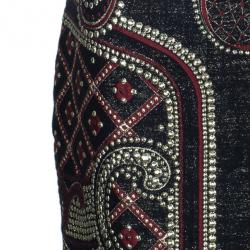 مملوكة مسب قًا Prabal Gurung Metallic Detail Embroidery Pencil Skirt US 8