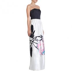 Prabal Gurung Black Strapless Bustier Gown M