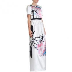 مملوكة مسبقًا توب برابال غورونغ منقوش قطن - حرير أبيض M