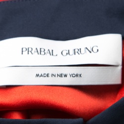Prabal Gurung Colorblock Printed Silk Button Front Midi Dress M