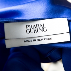 Prabal Gurung Blue Silk Satin Chiffon Trim Camisole M