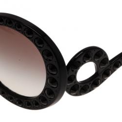 مملوكة مسبقًا Prada Black Studded Oversized Round Baroque Sunglasses