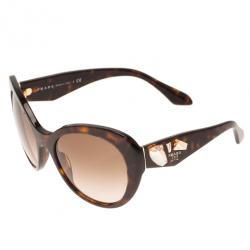 Prada Tortoise Frame Embellished Voice Cat Eye Sunglasses