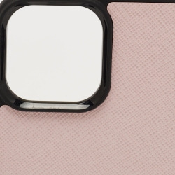 Prada Pink Saffiano Triang Leather Iphone 13 Pro Max Case