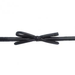 Prada Black Patent Bow Waist Belt 75CM